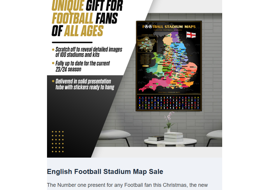 Seasonal sale email example